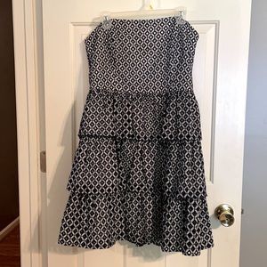 NWT WHBM Strapless Tiered Dress in Admiral Size 14
